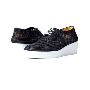 Clergerie Lisa7 Black Raffia Loafers